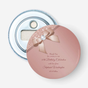 Sparkles & Rose Gold Glamour Birthday Party Bottle Opener
