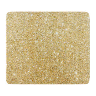 Sparkley Golden Stylish Glitter Cutting Board