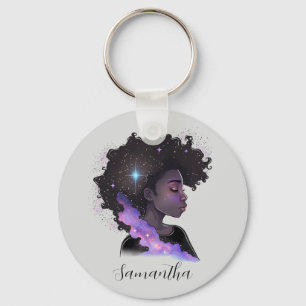 Sparkling Afro Woman Keychain