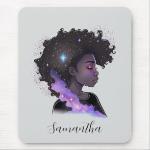 Sparkling Afro Woman Mouse Pad