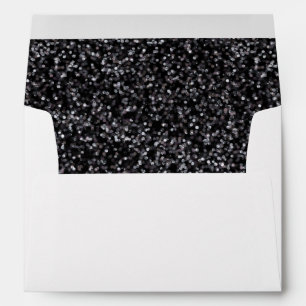 Sparkling Black Glitter Envelopes