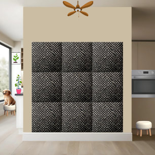 Sparkling Black White Silver Crystal Stone-like Tile