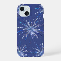Sparkling Blue Fireworks Celebration iPhone Case