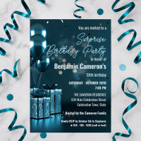  Sparkling Blue Glam 50th Surprise Birthday Party