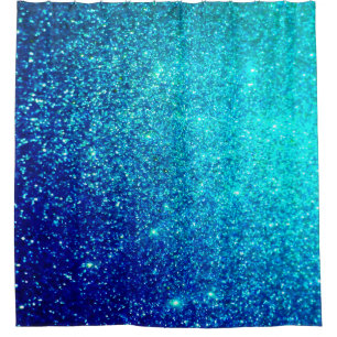 Sparkling Blue Glittery Ombre Teal Colourful Brigh