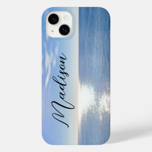 Sparkling Blue Ocean Custom Name Case-Mate iPhone 14 Plus Case
