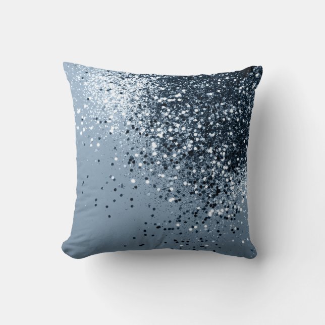 Sparkling Blue Summer Night Lady Glitter #1 Throw Pillow (Front)