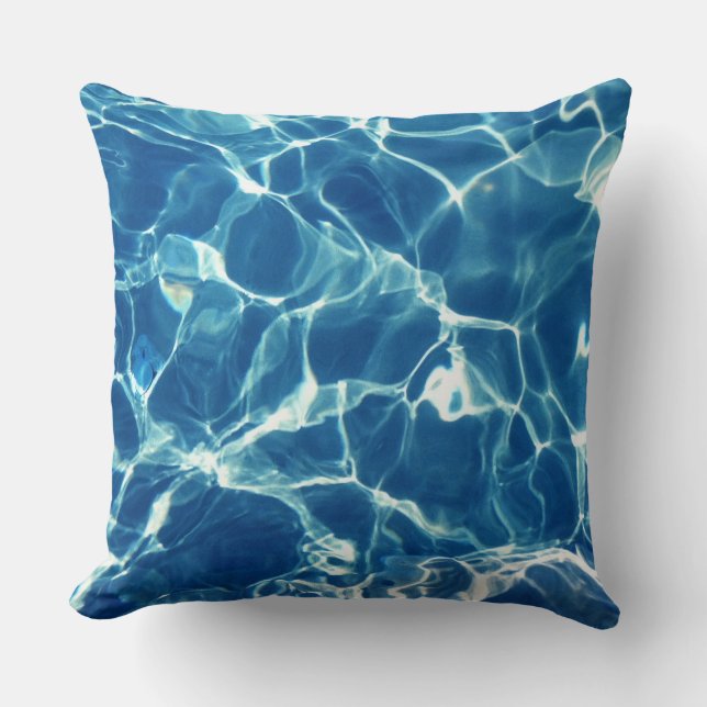 Sparkling Blue Water Throw Pillow (Front)