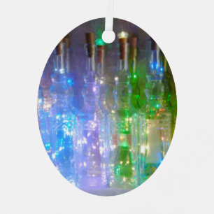 Sparkling Bottles Ceramic Ornament