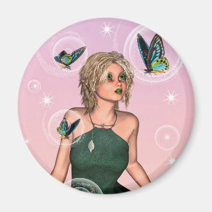 Sparkling Butterfly Fairy Fantasy Art Magnet