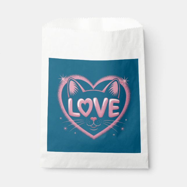 Sparkling Cat Love Favour Bag (Front)