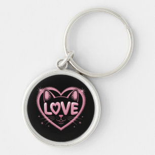 Sparkling Cat Love Keychain