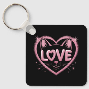 Sparkling Cat Love Keychain