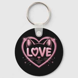 Sparkling Cat Love Keychain