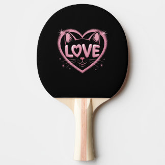 Sparkling Cat Love Ping Pong Paddle