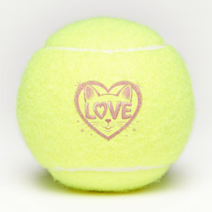 Sparkling Cat Love Tennis Balls