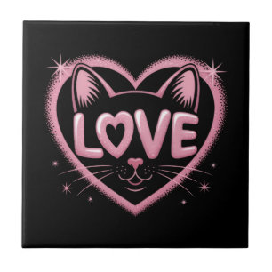 Sparkling Cat Love Tile