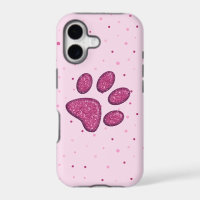 sparkling cat paw print - pink