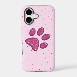 sparkling cat paw print - pink