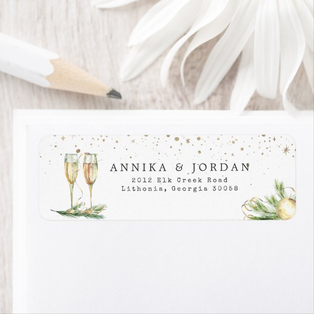 Sparkling Cheer | Winter Greenery Wedding Address (Insitu)