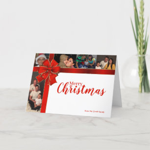 Sparkling Christmas Bow Holiday Photo Card