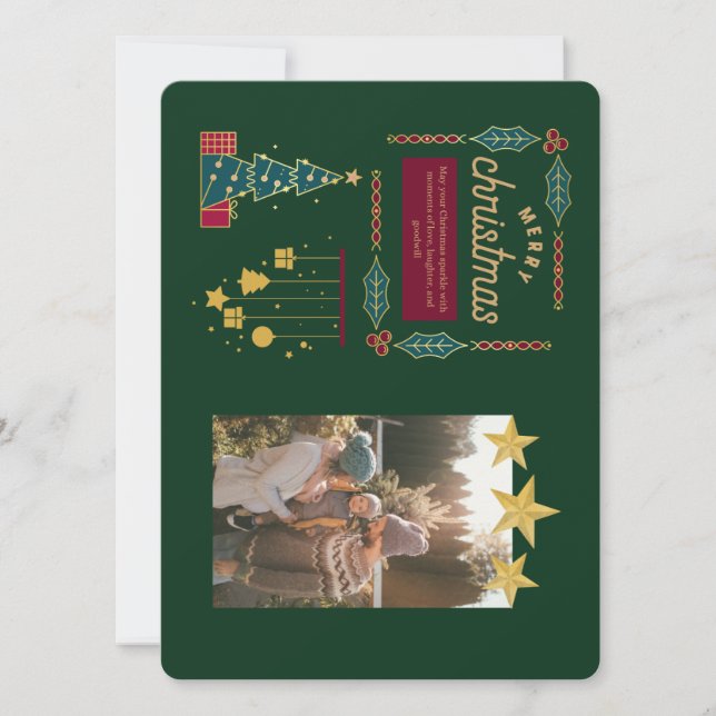 Sparkling Christmas Family Greeting Card  (Front)