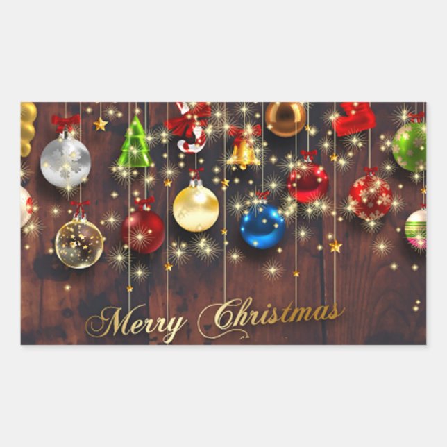 Sparkling Christmas Ornament & snowflakes Sticker (Front)