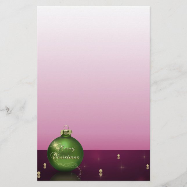 Sparkling Christmas Ornament Stationery Letterhead (Front)