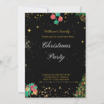 Sparkling Christmas Party Black And Gold