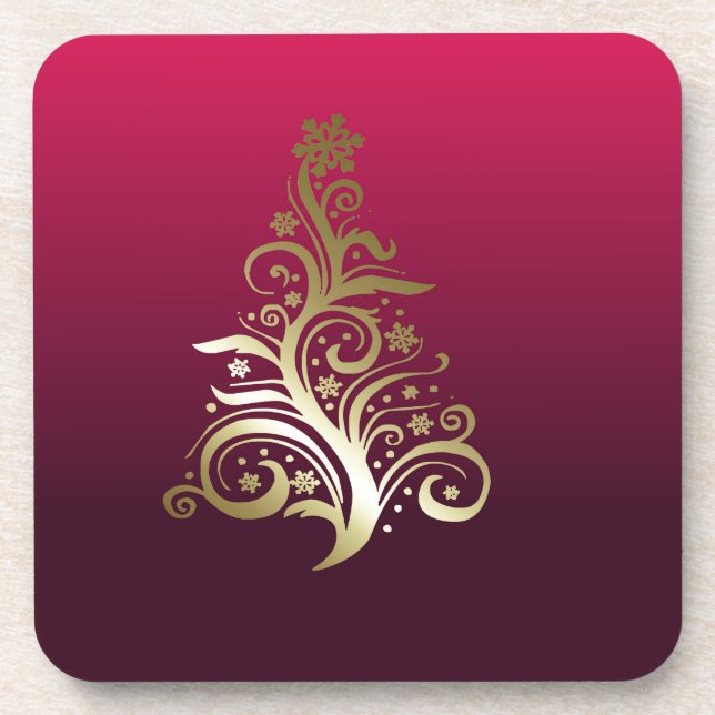 Sparkling Christmas tree Coaster (Front)