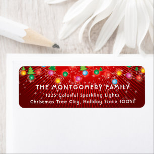 Sparkling Christmas Tree Lights Return Address