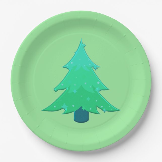 Sparkling Christmas Tree     Paper Plate (Front)