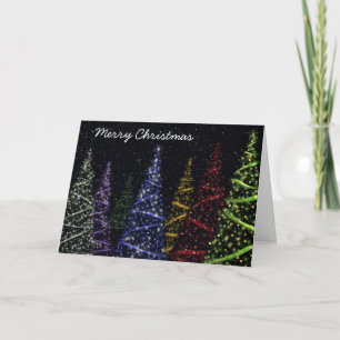 Sparkling Christmas Trees Holiday Card