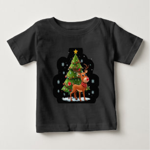 "Sparkling Christmas: Trees, Reindeer & Stars Desi Baby T-Shirt