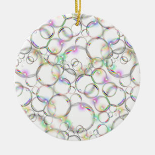Sparkling Clear Translucent Bubbles On White Ceramic Ornament
