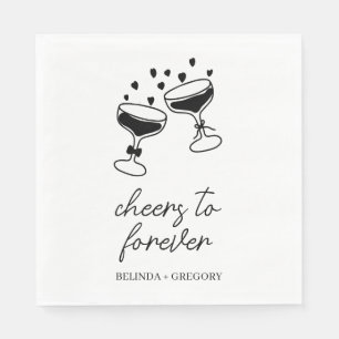 Sparkling Cocktail Cheers To Forever Wedding Napkin
