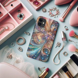 Sparkling Colourful Abstract Art Nouveau iPhone 11 Case
