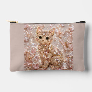 Sparkling Crystal Cute Cat Aesthetic Toilette Bag