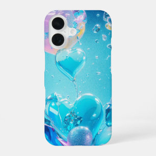 Sparkling Crystal Hearts and Bubbles Phone Case