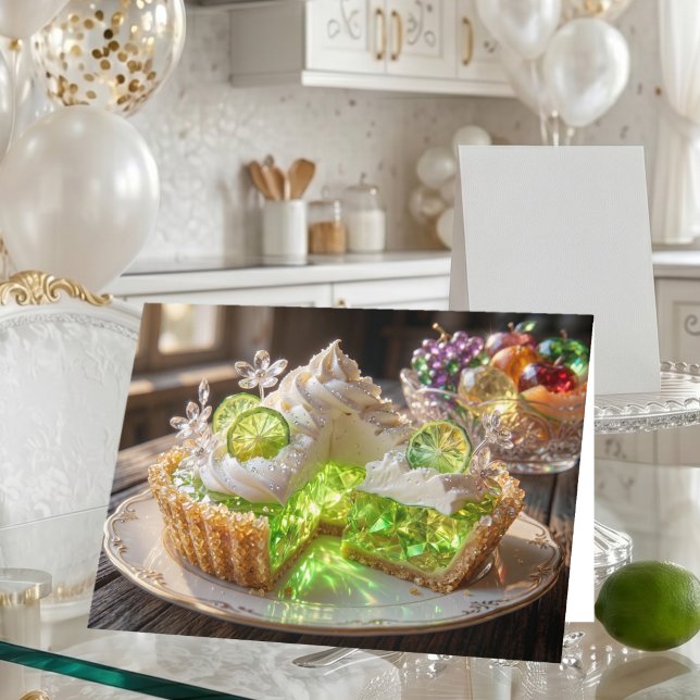 Sparkling Crystal Key Lime Pie Birthday Card (Creator Uploaded)