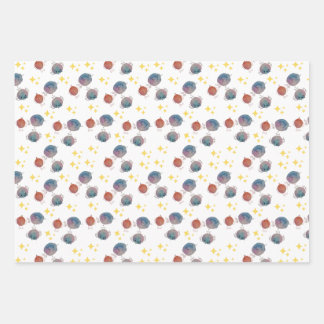 Sparkling cute Galaxy birds Wrapping Paper Sheet