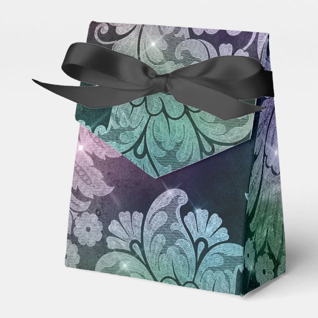 Sparkling Damask Favor Box (Front Side)
