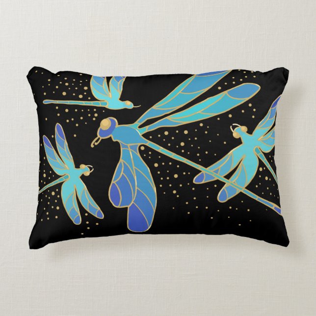 Sparkling Dragonflies Accent Pillow (Front)