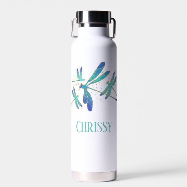 Sparkling Dragonflies Water Bottle (Front)