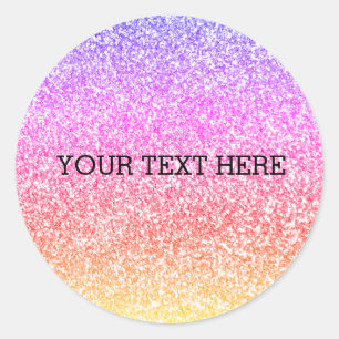 Sparkling elegant girly rainbow colourful cute  classic round sticker