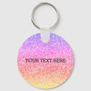 Sparkling elegant girly rainbow colourful cute keychain