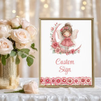 Sparkling Fairy Girl Blush Floral Birthday Custom