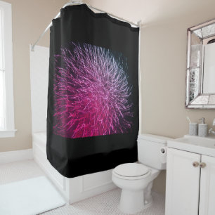 Sparkling Fireworks Abstract Pink Black Decorative