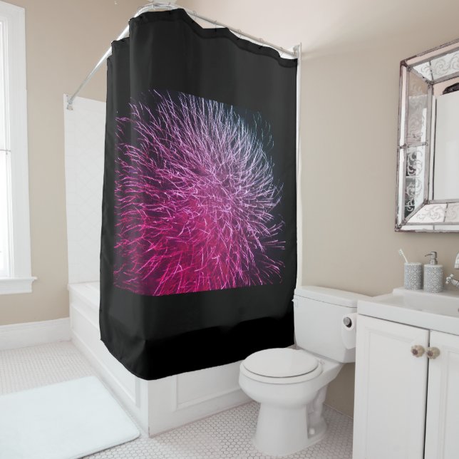 Sparkling Fireworks Abstract Pink Black Decorative (In Situ)