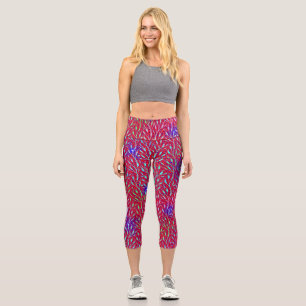 Sparkling Fireworks Party Pattern Capri Leggings
